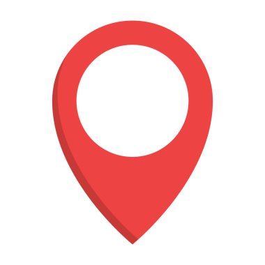 Düz dizayn kırmızı harita pin simgesi. Düzenlenebilir vektör.