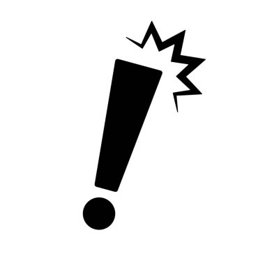 Ünlem işareti siluet simgesini vurguluyor. Tepki ya da sürpriz. Düzenlenebilir vektör.