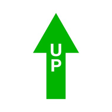 UP arrow icon. Rising arrow. Editable vector. clipart