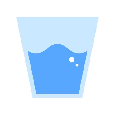 Su ve bardak ikonu. Düzenlenebilir vektör.