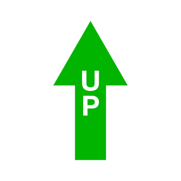 UP arrow icon. Rising arrow. Editable vector.