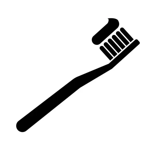 Zahnbürste Und Zahnpasta Silhouette Symbol Editierbarer Vektor lizenzfreie Stockillustrationen
