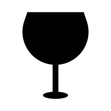 Cam siluet simgesi. Şarap kadehi. Düzenlenebilir vektör.