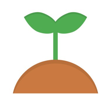 Filizlenme ikonu. Toprak ve filizlenme ikonu. Düzenlenebilir vektör.