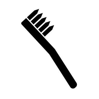 Toothbrush silhouette icon. Tooth brushing. Editable vector.