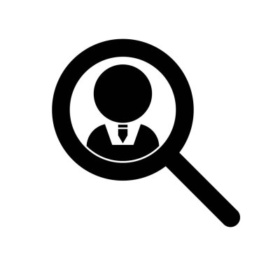 İnsan işe alma ikonu. İnsan kaynakları yönetimi. Düzenlenebilir vektör.