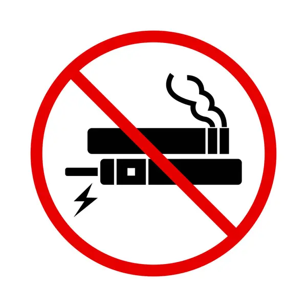 Hem Sigara Hem Elektronik Sigara Içmek Yasak Sigara Ikonu Yok Vektör Grafikler