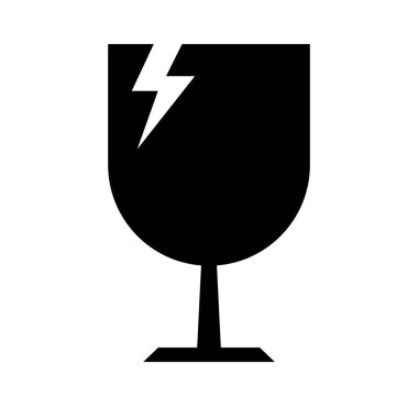 Kırılgan nesnelerin simgesine dikkat edin. Düzenlenebilir vektör.