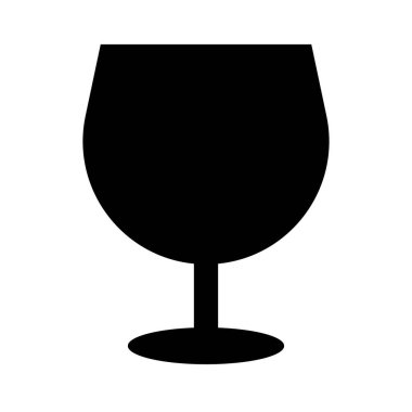 Basit bir şarap kadehi siluet ikonu. Düzenlenebilir vektör.