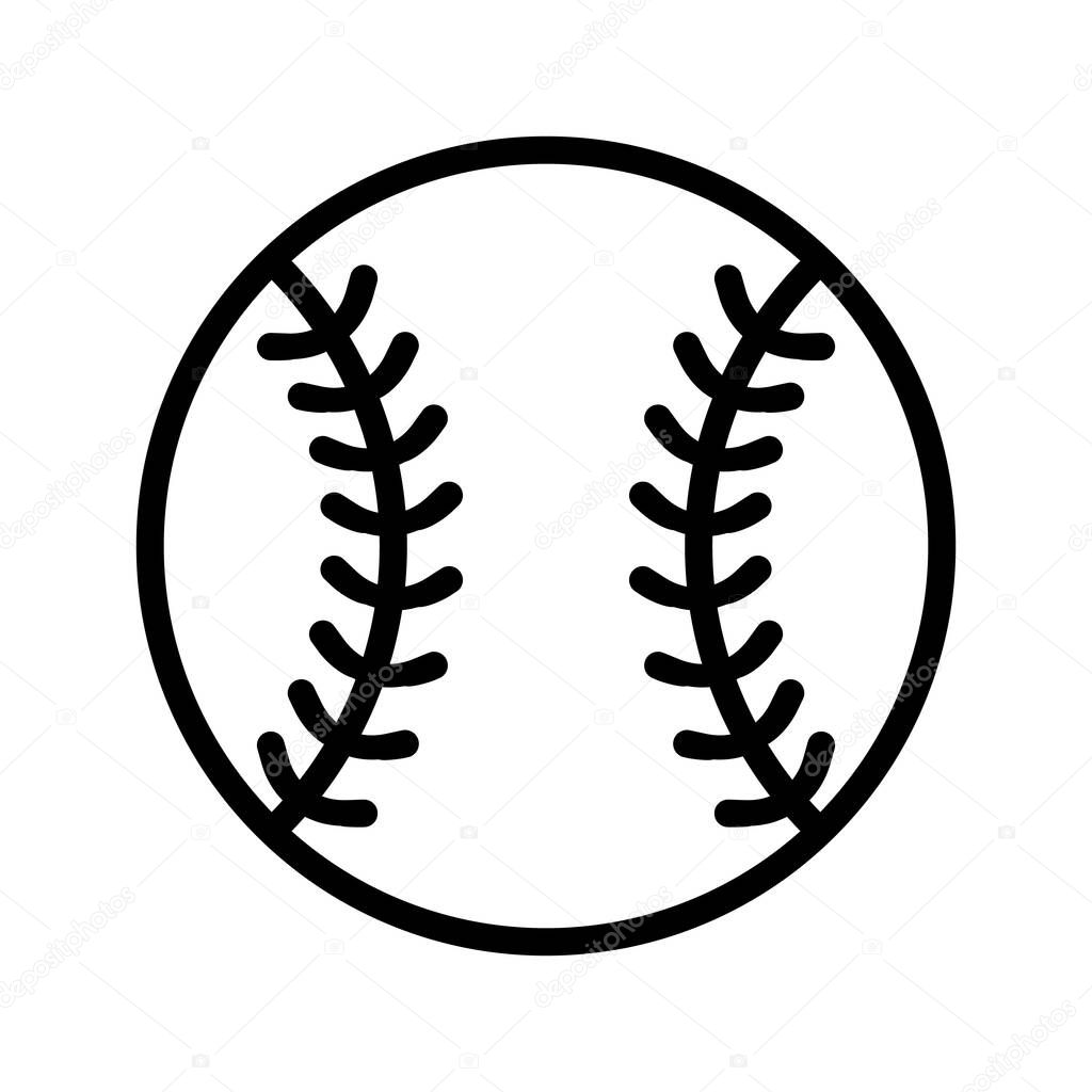 Baseball ball icon. Baseball ball sign. Editable vector.