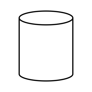Basit silindir simgesi. Silindir figür simgesi. Düzenlenebilir vektör.