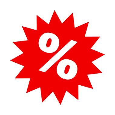 Kırmızı yüzde ikonu aç. Düzenlenebilir vektör.