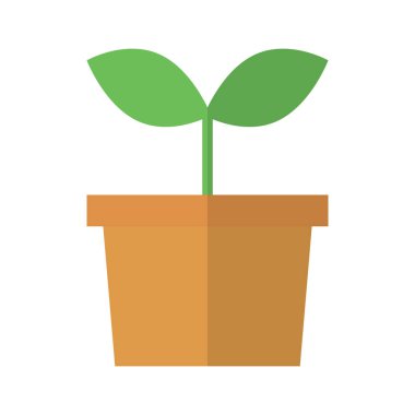 Çiçek ikonu. Saksı bitkisi ikonu. Düzenlenebilir vektör.