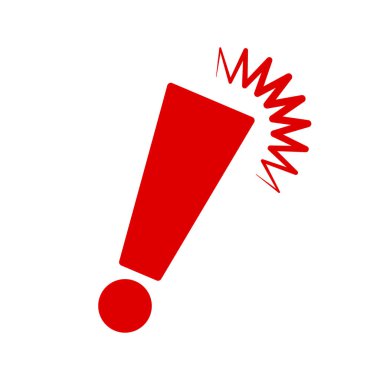 Kırmızı reaksiyon ikonu. Uyarı veya uyarı. Düzenlenebilir vektör.