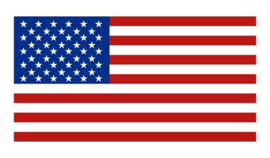 Birleşik Devletler bayrağı. Amerikan bayrağı. Düzenlenebilir vektör.