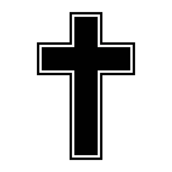 stock vector Christian cross silhouette icon. Editable vector.