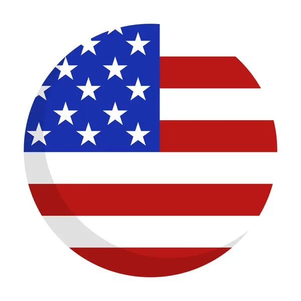 Runt Usa Flaggan Ikonen Runda Amerikanska Flaggan Ikonen Redigerbar Vektor Royaltyfria illustrationer