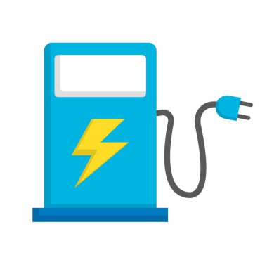 Modern EV şarj istasyonu simgesi. Düzenlenebilir vektör.