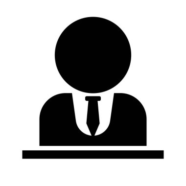 Seçim adayı siluet simgesi. Politikacı. Düzenlenebilir vektör.