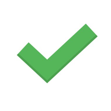 Düz tasarım kontrol işareti simgesi. İzin belgesi. Düzenlenebilir vektör.