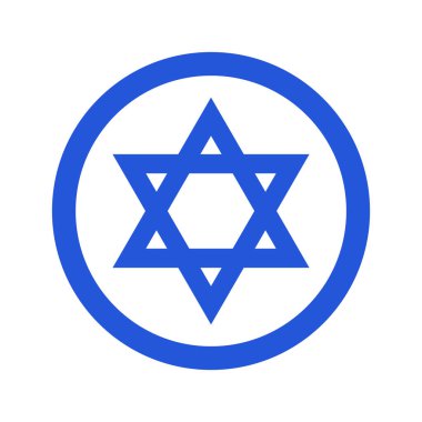 Round Jewish Symbol. Israel. Editable vector. clipart