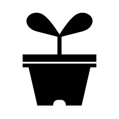 Filizlenen tomurcuk ve bitki silueti simgesi. Düzenlenebilir vektör.