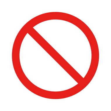 Yasak ikon. Kısıtlama simgesi. Yönetmelik böyle. Düzenlenebilir vektör.