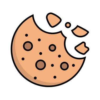 Ezilmiş çikolatalı kurabiye ikonu. Düzenlenebilir vektör.