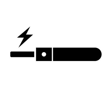 Elektronik sigara silueti simgesi. Vink işareti. Düzenlenebilir vektör.