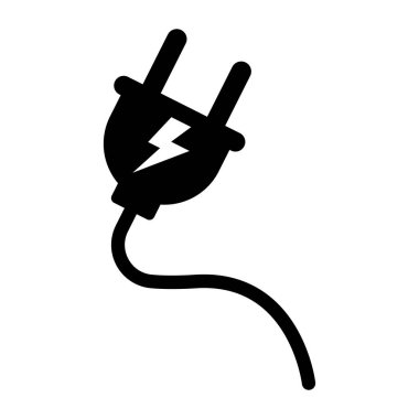 Elektrik prizi siluet simgesi. Düzenlenebilir vektör.