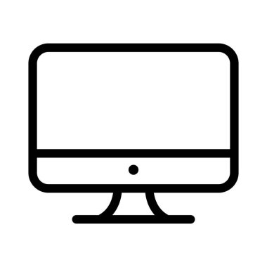 Masaüstü bilgisayar simgesi. Masaüstü bilgisayarı. Düzenlenebilir vektör.