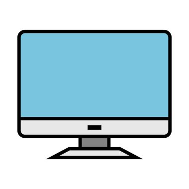 Masaüstü bilgisayar simgesi. Bilgisayar simgesi. Düzenlenebilir vektör.