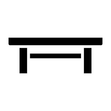 Basit masa silueti simgesi. Mobilyalar. Düzenlenebilir vektör.