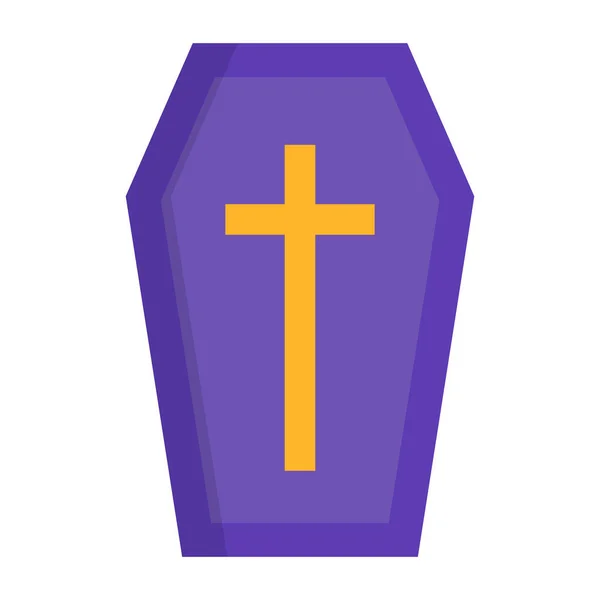 Flat Design Christian Coffin Icon Editable Vector — Stock Vector