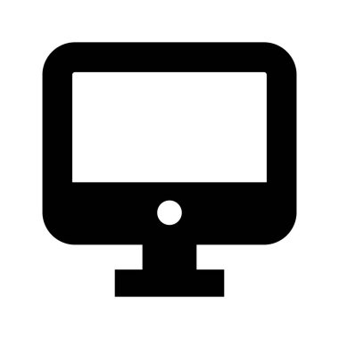 Masaüstü bilgisayar siluet simgesi. Düzenlenebilir vektör.