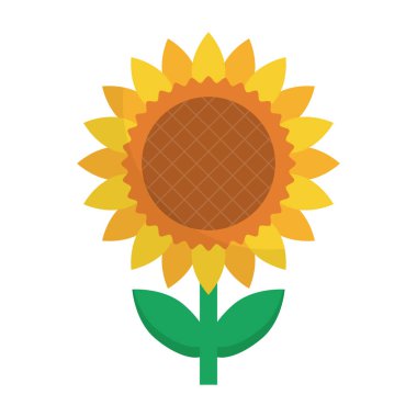 Ayçiçeği ikonu. Yaygın ayçiçeği ikonu. Düzenlenebilir vektör.