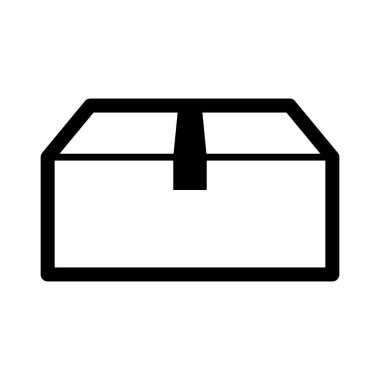 Basit bir karton kutu simgesi. Paket simgesi. Düzenlenebilir vektör.