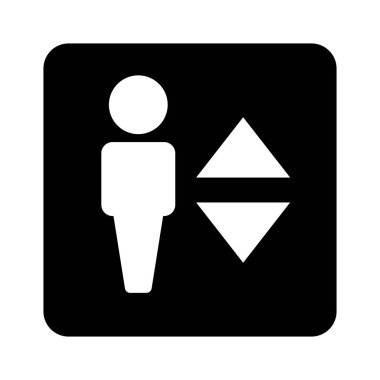 Asansör silueti simgesi. Asansör işareti. Düzenlenebilir vektör.