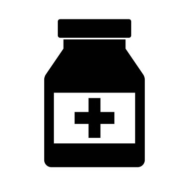 İlaç şişesi siluet ikonu. Düzenlenebilir vektör.