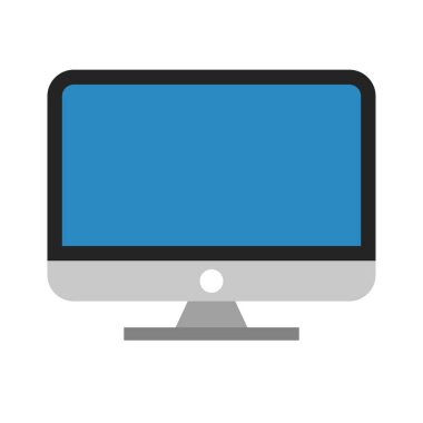 Masaüstü kişisel bilgisayar simgesi. Düzenlenebilir vektör.