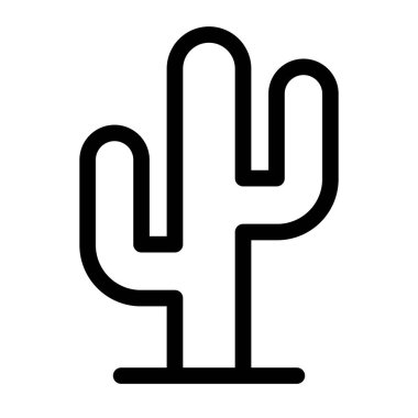 Basit bir kaktüs ikonu. Bitki simgesi. Düzenlenebilir vektör.