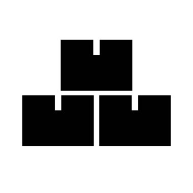 Yığılmış karton kutular siluet simgesi. Düzenlenebilir vektör.