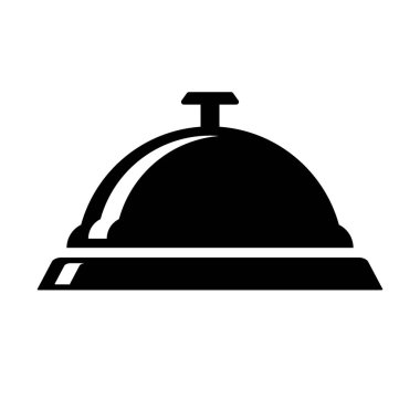 Servis çanı siluet simgesi. Resepsiyon zili. Düzenlenebilir vektör.