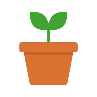 Düz tasarım saksı ikonu. Düzenlenebilir vektör.