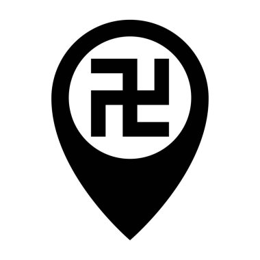 Gamalı haç haritası simgesi. Düzenlenebilir vektör.