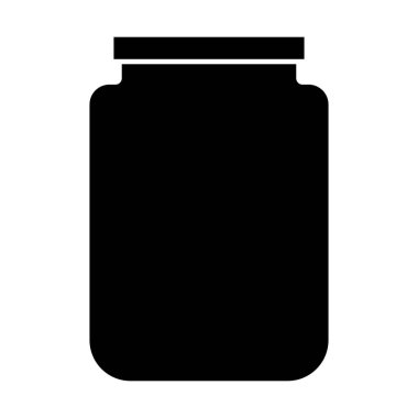 Cam kavanoz siluet simgesi. Düzenlenebilir vektör.