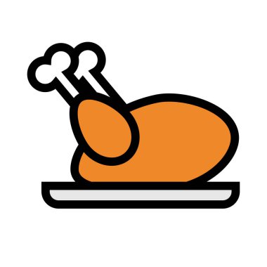 Tavuk budu ikonu. Tavuk yemeği ikonu. Düzenlenebilir vektör.