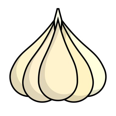 Düz dizayn sarımsak ikonu. Düzenlenebilir vektör.