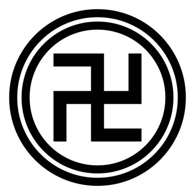 Gamalı haç ikonu. Tapınak haritası sembolü. Düzenlenebilir vektör.