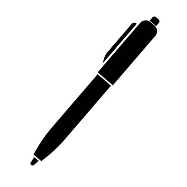 Tükenmez kalem silueti simgesi. Düzenlenebilir vektör.
